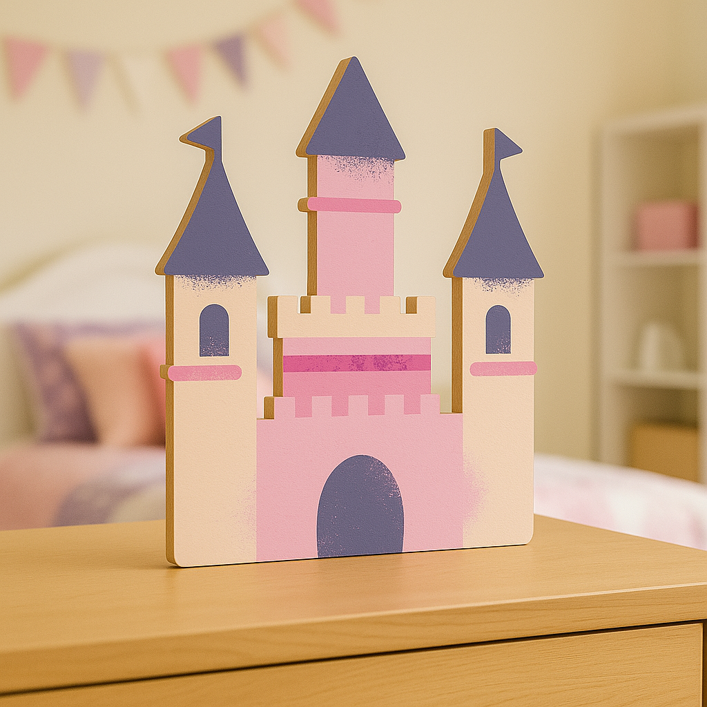 Princess Castle Cutout in Kids' Bedroom Setting
