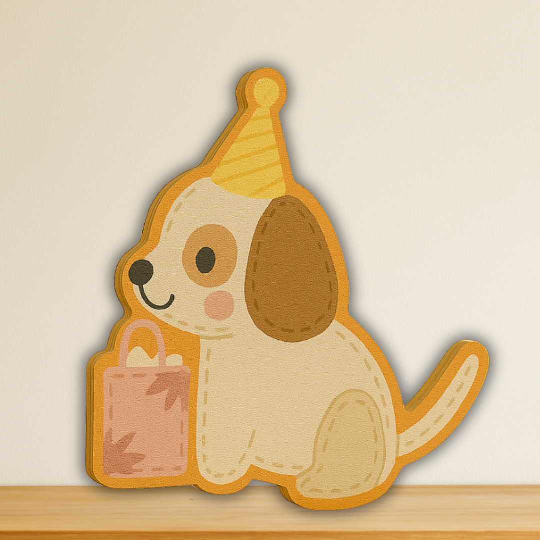 Party Pup Wooden Cutout