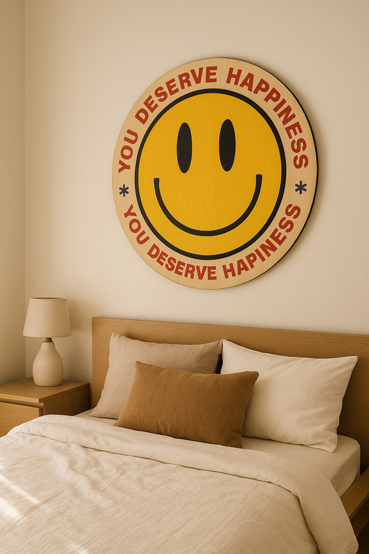 Smiley Face Wooden Wall Plaque