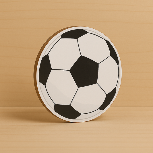 Cutout of Classic Black & White Football