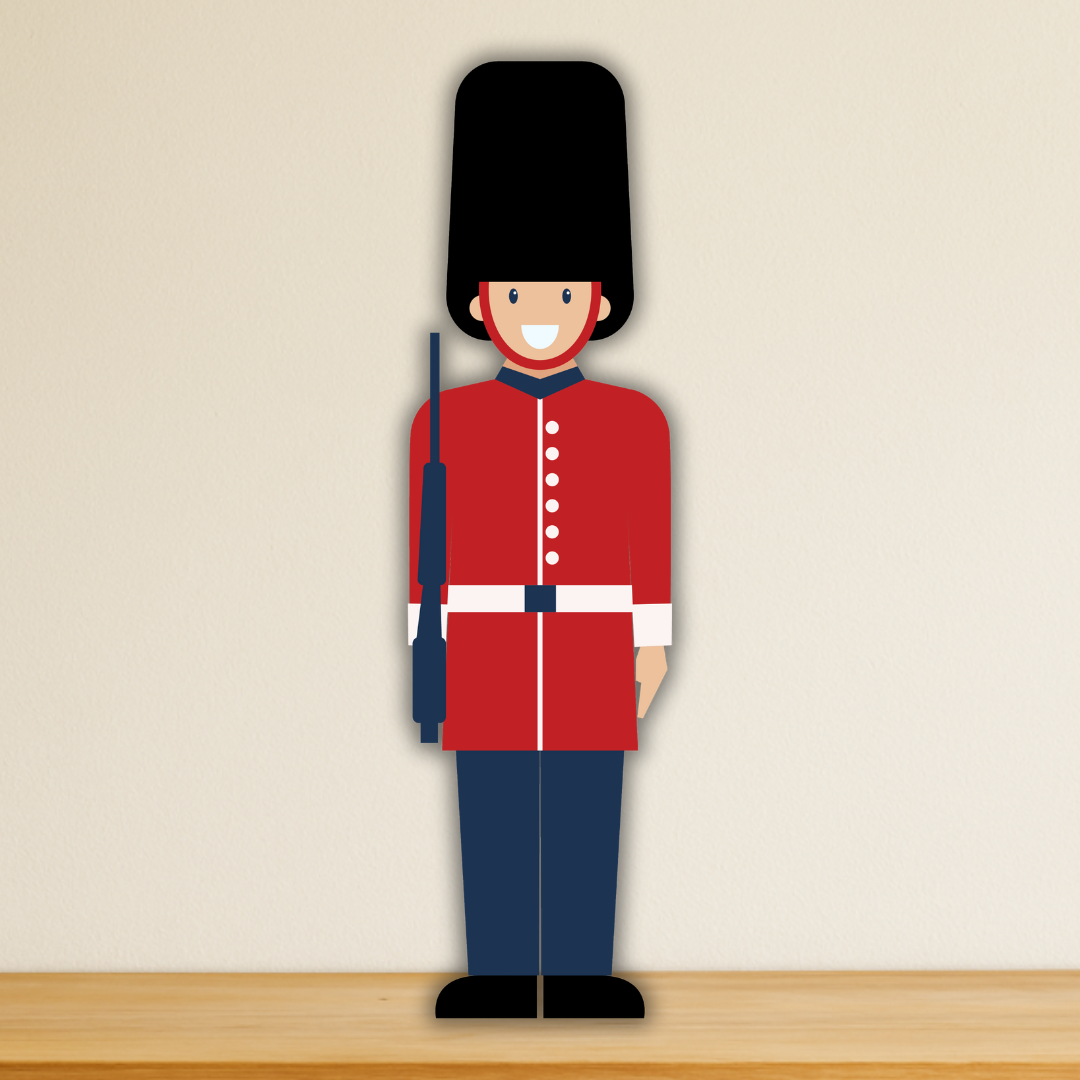 Wooden Cutout of British Royal Guard Soldier
